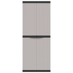 vidaXL Armoire de rangement d'extérieur gris et noir 65x37x165 cm PP
