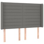 vidaXL Sommier à lattes de lit matelas LED Gris foncé 140x190 cm Tissu