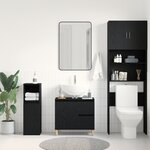 vidaXL Meuble Lavabo Noir Chêne 65x33x60 cm Bois d'ingénierie