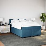 vidaXL Sommier à lattes de lit et matelas bleu 140x190 cm velours