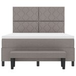 vidaXL Lit à Ressorts avec Matelas & Banc Taupe 140x200 cm Tissu