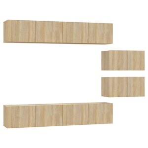 vidaXL Ensemble de meubles TV 6 Pièces Chêne sonoma Bois d'ingénierie