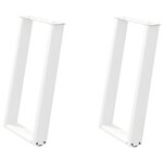 vidaXL Pieds de table à manger en U 2 pièces Blanc 60 x (72-73) cm Acier