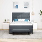 vidaXL Lit à ressorts avec coussin Gris foncé 200 x 160 cm Velours