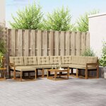 vidaXL Ensemble de canapés d'extérieur 9 Pièces Naturel et Beige