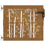vidaXL Portail de jardin 85x100 cm acier corten design de bambou