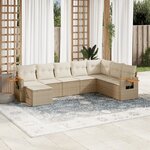 vidaXL Salon de jardin avec coussins 8 Pièces beige résine tressée