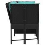 vidaXL Canapé de jardin avec coussins Noir Résine tressée