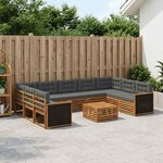 vidaXL Ensemble de canapés d'extérieur 10 Pièces Naturel et Anthracite