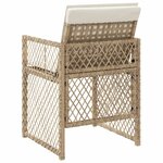 vidaXL Chaises de jardin avec coussins lot de 4 beige résine tressée