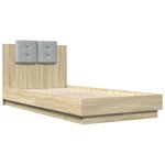 vidaXL Cadre de lit avec tête de lit chêne sonoma 75x190 cm
