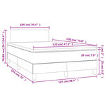 vidaXL Sommier à lattes de lit et matelas LED noir 120x190 cm velours