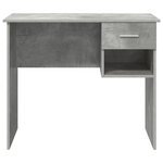 vidaXL Bureau avec rangement Gris béton 90x49.5x75 cm Bois ingénierie