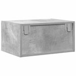vidaXL Tables de chevet murales avec lumières LED 2 Pièces gris béton