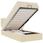 vidaXL Lit ottoman avec matelas et LED crème 90x200 cm tissu