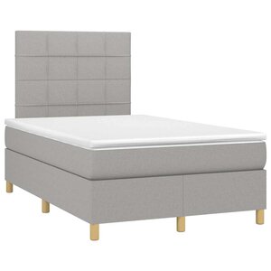 vidaXL Sommier à lattes de lit et matelas gris clair 120x190 cm tissu