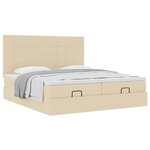 VidaXL Cadre de lit ottoman avec matelas crème 180x200 cm tissu