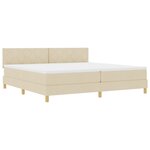 vidaXL Lit Box Spring avec Matelas & LED Crème 200x200 cm Tissu