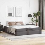 vidaXL Cadre de lit avec matelas Gris 180 x 200 cm Faux cuir