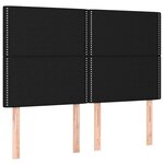 vidaXL Sommier à lattes de lit et matelas et LED Noir 140x200 cm Tissu