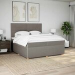vidaXL Sommier à lattes de lit avec matelas Taupe 200x200 cm Tissu
