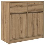 vidaXL Buffet avec tiroir chêne artisanal 80x34x76cm bois d'ingénierie