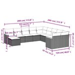 vidaXL Salon de jardin 11 Pièces avec coussins beige résine tressée