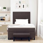 vidaXL Lit à ressorts avec matelas Marron foncé 120 x 190 cm tissu