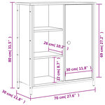 vidaXL Buffet sonoma gris 70x30x80 cm bois d'ingénierie