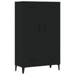 vidaXL Buffet haut noir 70x31x115 cm bois d'ingénierie