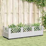 vidaXL Jardinière avec piquets blanc 123 5x43 5x43 5 cm PP