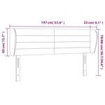 vidaXL Tête de lit avec oreilles Gris clair 147x23x78/88 cm Tissu