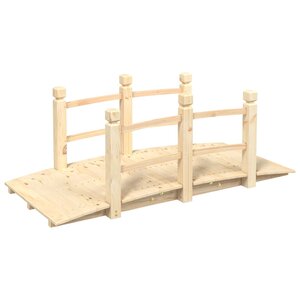 vidaXL Pont de jardin avec garde-corps 150x67x56cm bois massif épicéa