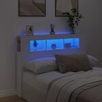 vidaXL Tête de lit à LED blanc 140x18 5x103 5 cm bois d'ingénierie