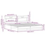 vidaXL Cadre de lit en métal sans matelas chêne marron 193x203 cm