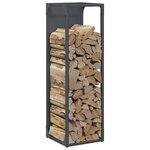 vidaXL Portant de bois chauffage anthracite 25x25x80 cm