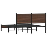 vidaXL Cadre de lit en métal sans matelas chêne marron 137x190 cm