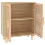 vidaXL Buffet Marron 60x30x70 cm Bois de pin massif et rotin naturel
