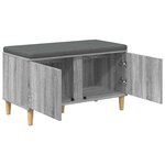 vidaXL Banc d'entrée avec coussin Gris Sonoma 80 x 38 x 46 cm