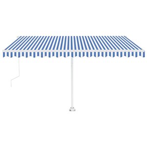 vidaXL Auvent automatique sur pied 400x350 cm Bleu/Blanc