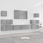 vidaXL Ensemble de meubles TV 8 Pièces Sonoma gris Bois d'ingénierie