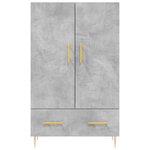 vidaXL Buffet haut gris béton 69 5x31x115 cm bois d'ingénierie