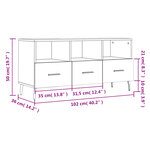 vidaXL Meuble TV noir 102x36x50 cm bois d'ingénierie