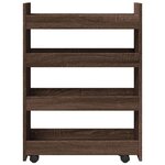 vidaXL Chariot de rangement étroit 4 niveaux chêne marron