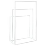 vidaXL Porte-serviettes sur pied Blanc 48x24x79 cm Fer