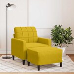 vidaXL Fauteuil avec repose-pied jaune 60 cm velours