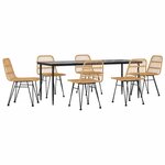 vidaXL Ensemble à manger de jardin 7 Pièces Résine tressée