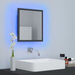 vidaXL Miroir à LED de salle de bain Gris 40x8 5x37 cm Acrylique