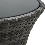 vidaXL Mobilier de bistro 3 Pièces avec coussins Résine tressée Gris