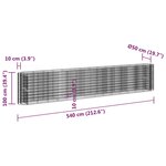 vidaXL Lit surélevé à gabion Fer galvanisé 540x50x100 cm